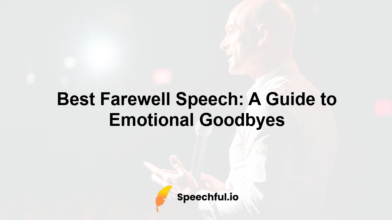 Best Farewell Speech: A Guide to Emotional Goodbyes